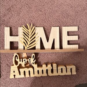 Wooden Home Wall Decor with Palm Leaf Design